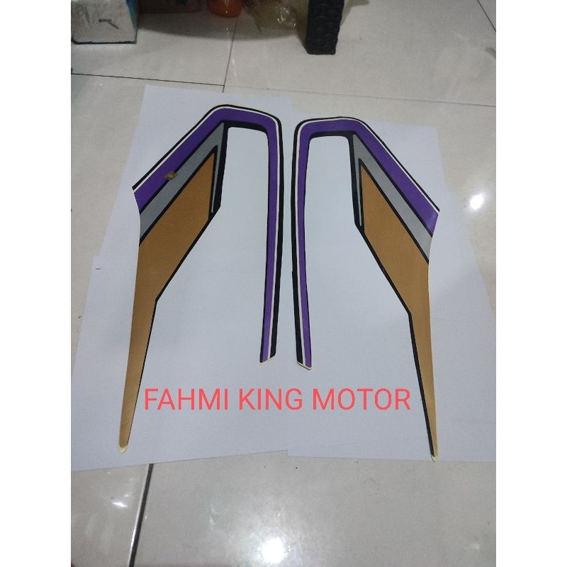 GRAFIK STRIKER STRIPING TANGKI TENGKI RX KING COBRA UNGGU GOLD 1992 KANAN KIRI
