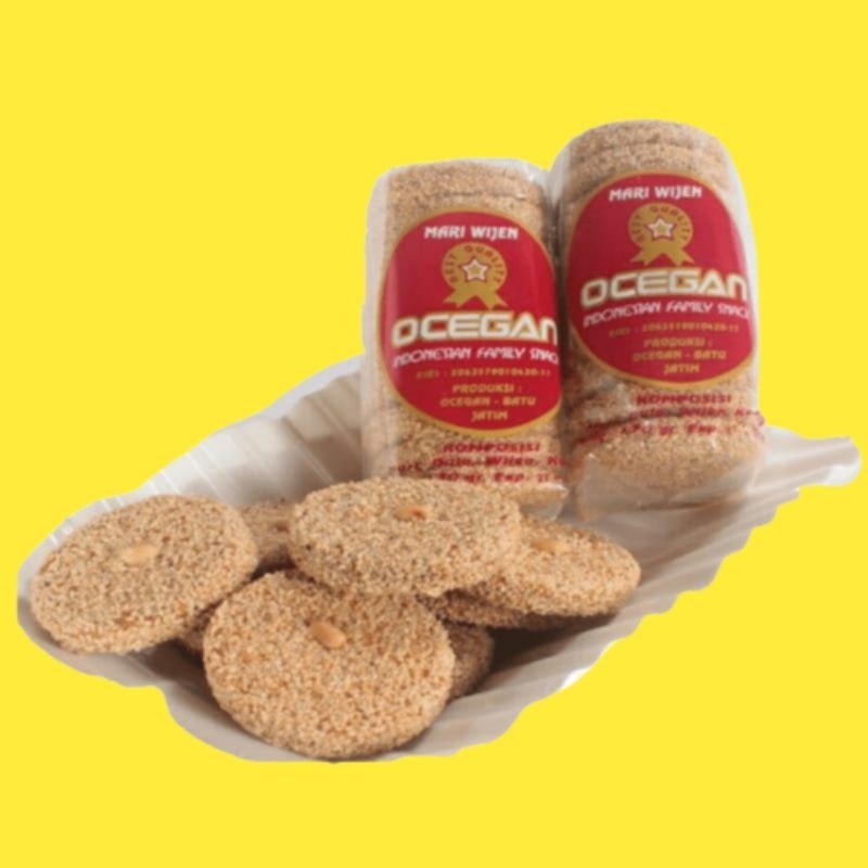 

Pusat Oleh Oleh Malang - Biskuit Marie Wijen Super isi 10 Tangkup 180 gram Wijen Ocegan