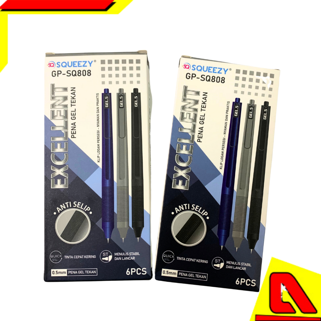 

Bolpoin gel Squezzy/ Pulpen gel/Pulpen gel pen squezzy SQ808/ 1Pak isi 12 pcs