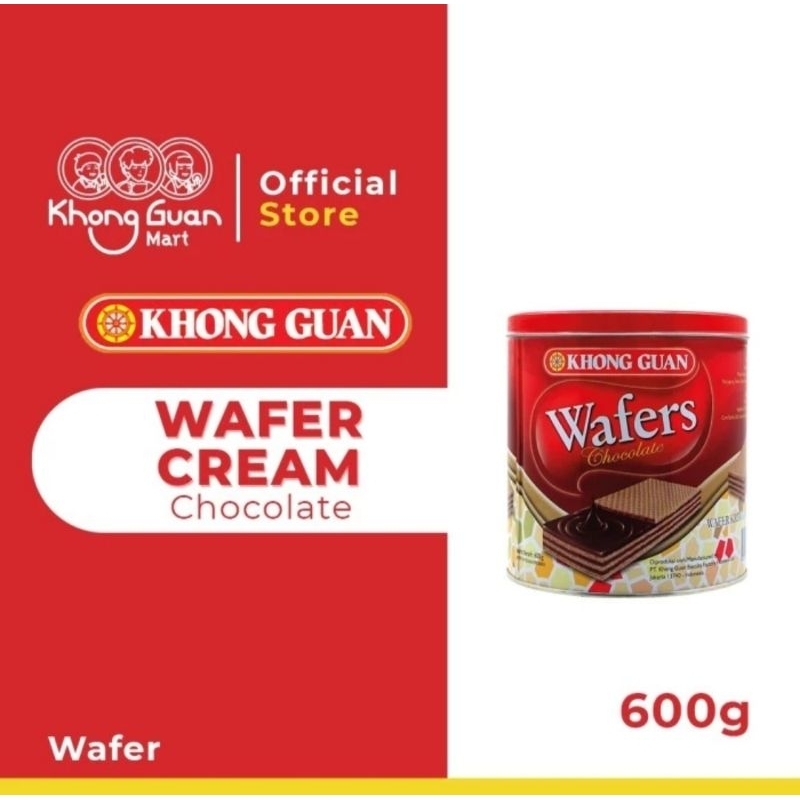 

Khong Guan Waffers Chocolate Cream 600 gram / biskuit wafer cream