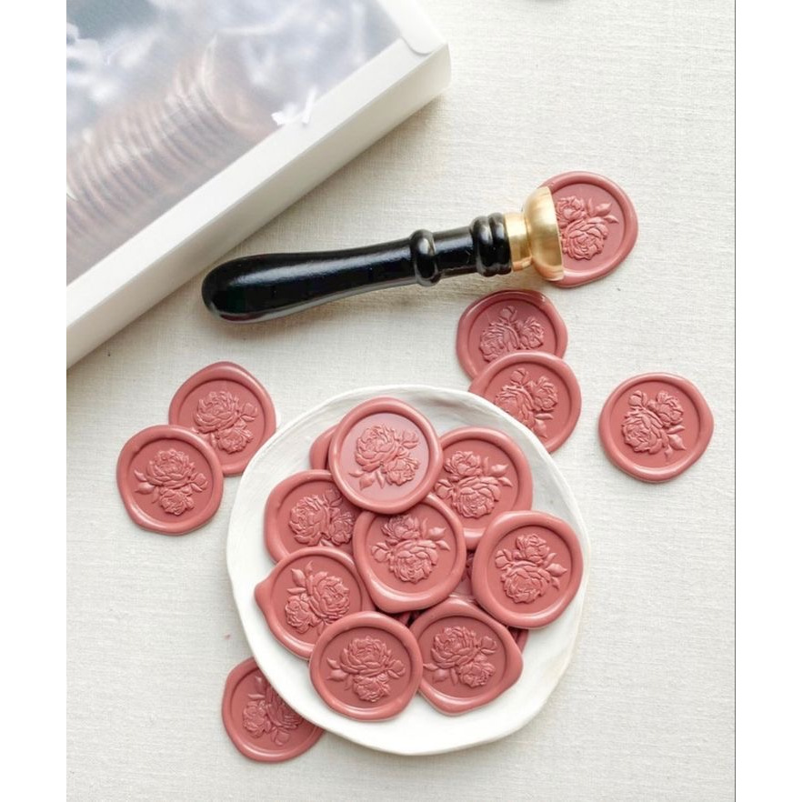 

(CLG) Ganzania - 1 Pcs seal wax coin sticker siap pakai ready stock (Include double tape) / souvenir pernikahan / accesories / calligraphy / journaling / undangan / hampers