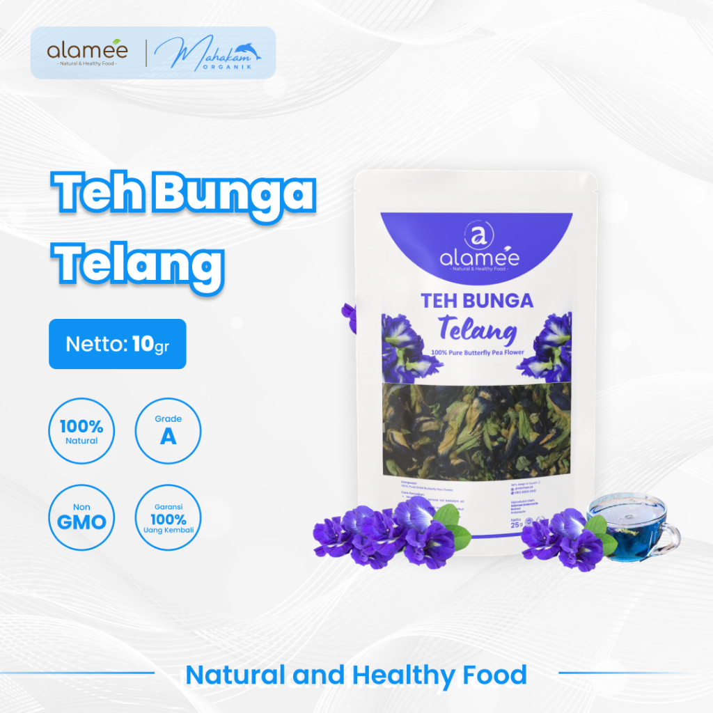 

ALAMEE Bunga Telang Tea Teh Butterfly Pea Tea Organik Dried Flower Kering Herbal 10gr