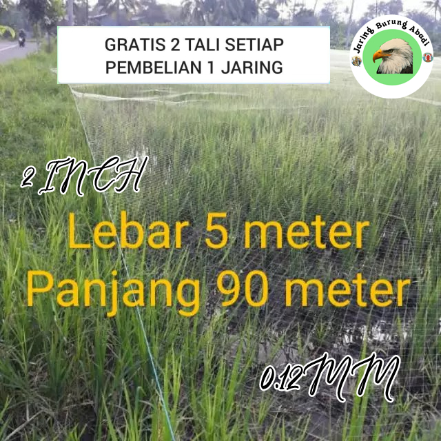Jaring burung, jaring padi, jaring emprit, jaring sawah bonus tali