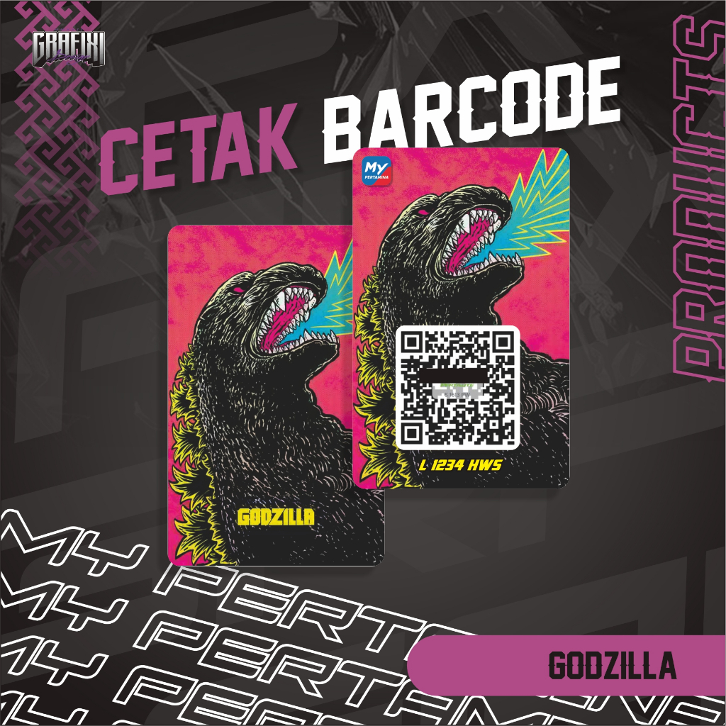 

CETAK BARCODE MY PERTAMINA KARTU PVC TEMA GODZILLA CUSTOM 2 SISI