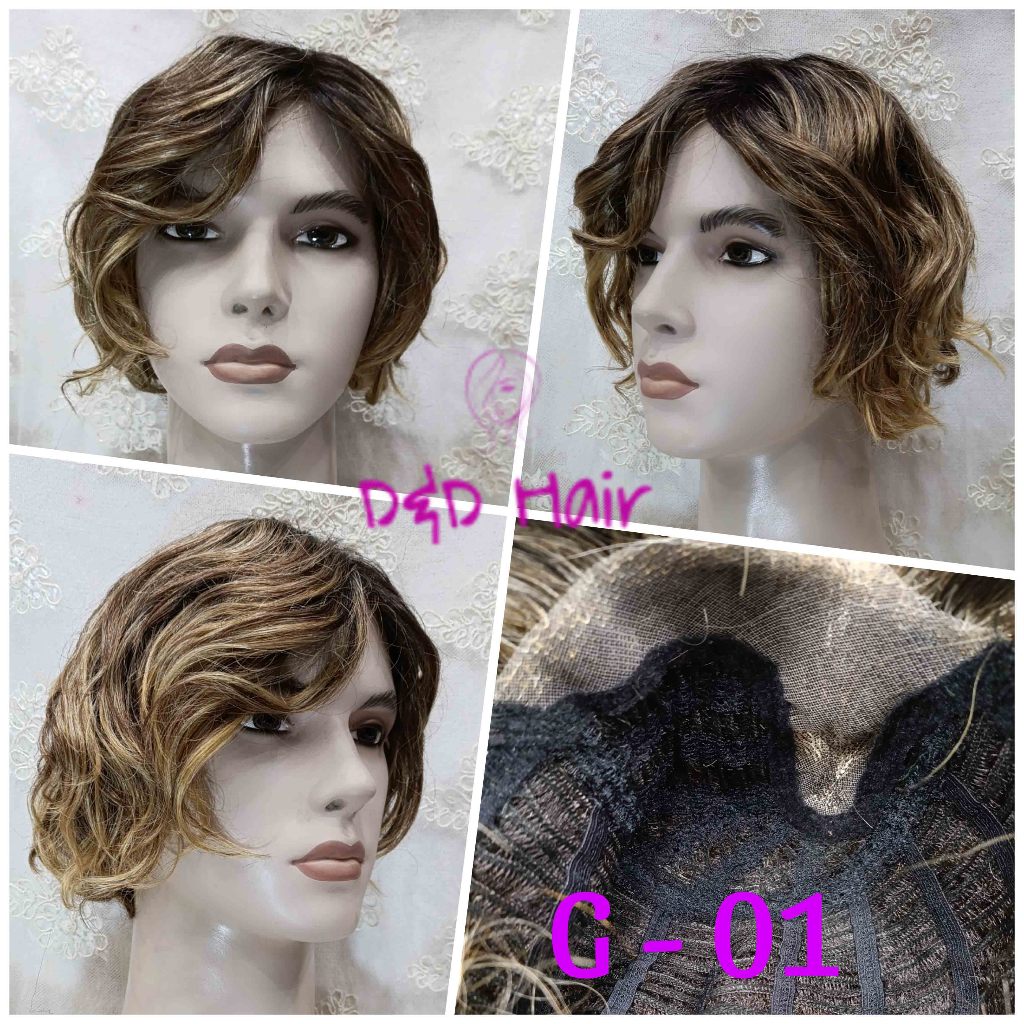Wig Gondrong - Wig Pria - Half Lace Wig dan Front Lace Wig - Wig Warna Kualitas Premium