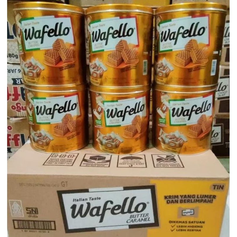 

WAFELLO TIN rasa COKLAT & CARAMEL (1dus isi 6klg)