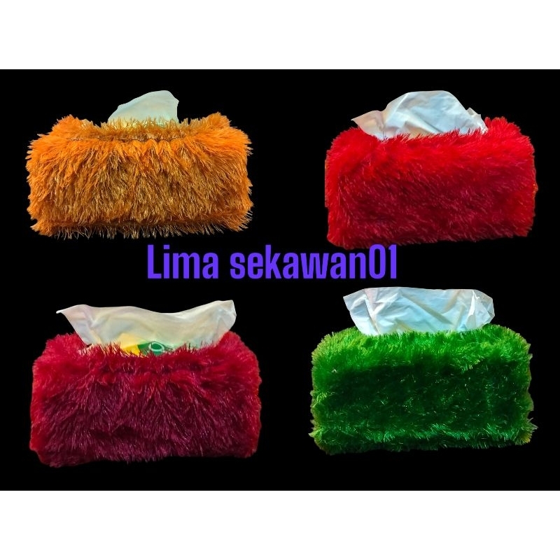 sarung tisu/cover tissu kain rasfur Kurnia sindo premium bulu anti rontok/tempat tissu 500 set
