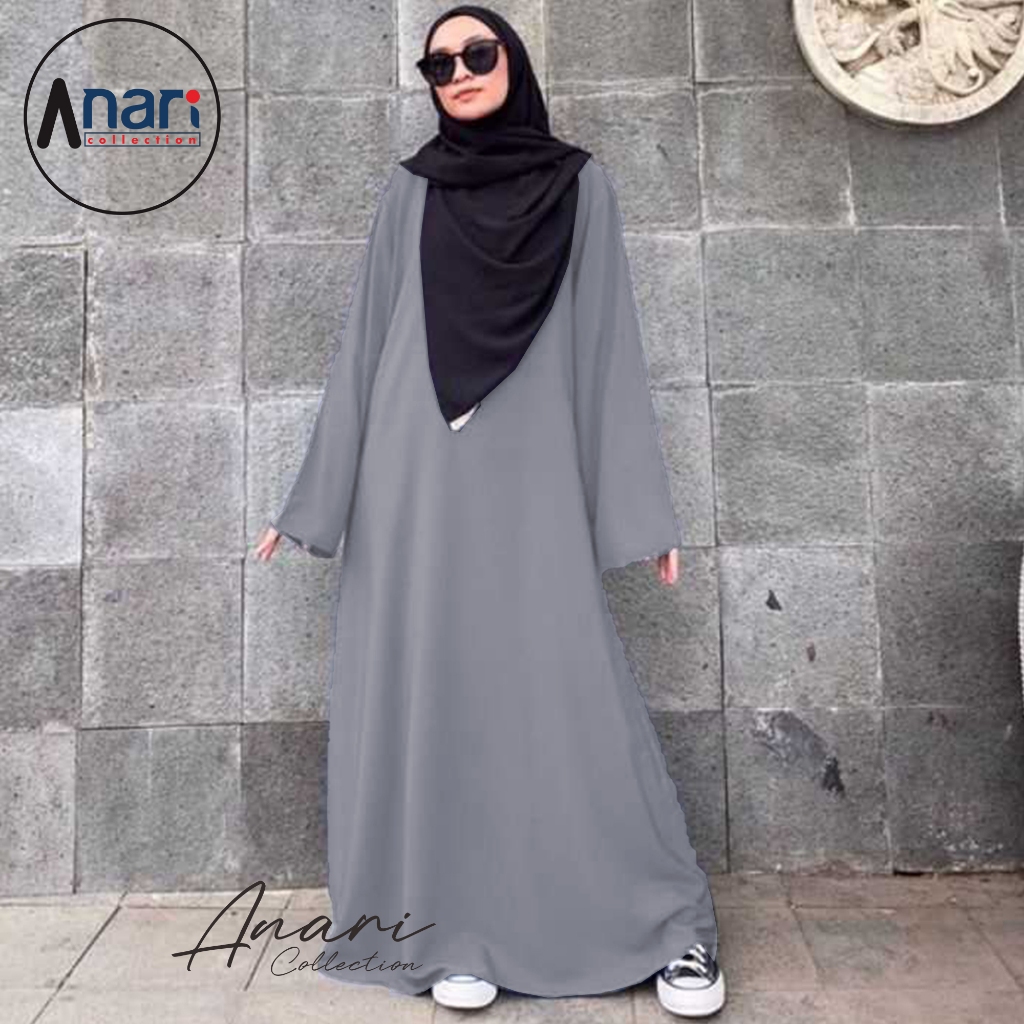 HOT PRODUCT (Bisa COD) Gamis Abaya Polos Wanita Turki Umroh kekinian / Dress gamis muslim santri