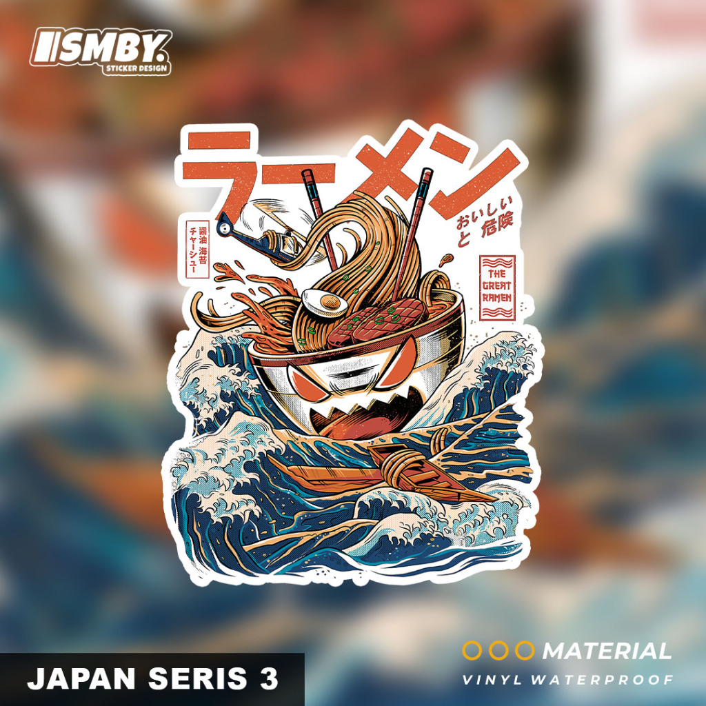 

Stiker Sticker Anime Vinyl Waterproof Jepang Wibu Ramen