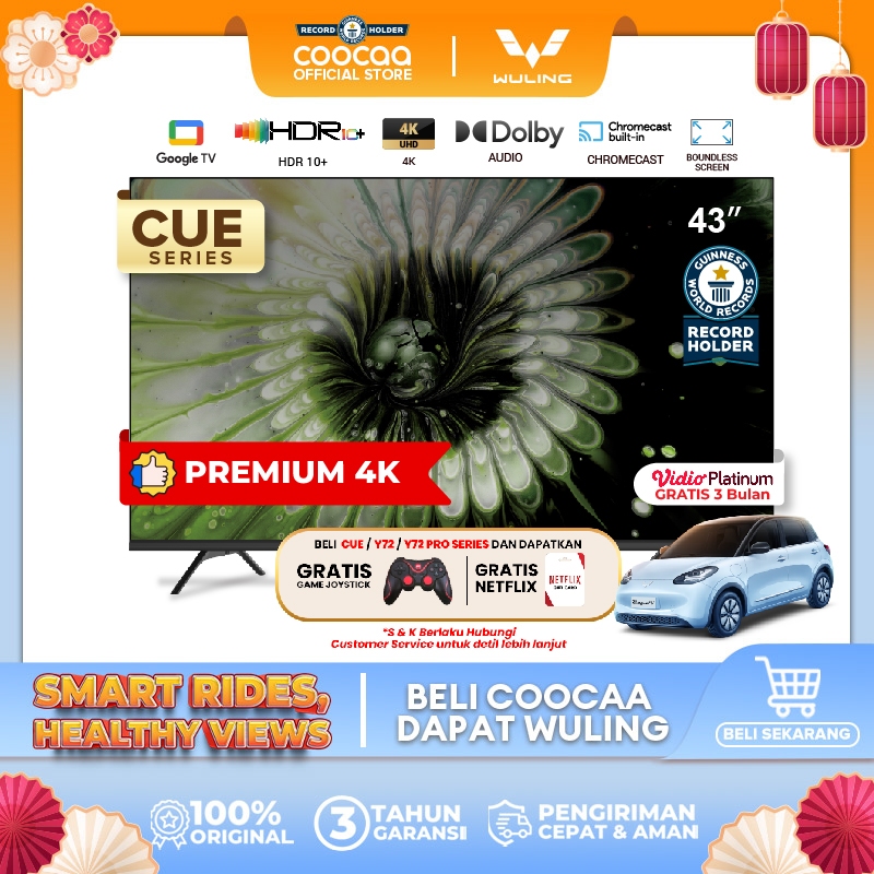 [NEW] [Google TV] COOCAA TV 43 inch - Smart TV - Digital TV - Netflix & Youtube - Google Assistant -