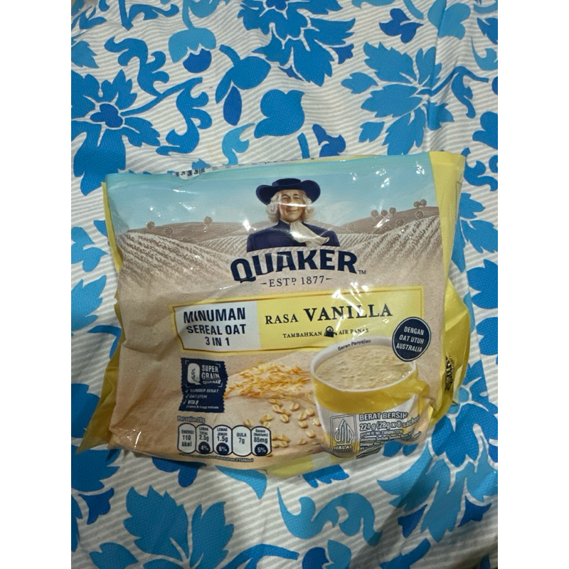 

Quaker minuman sereal oat 3 in 1 rasa vanilla 228 gr (8sachet)