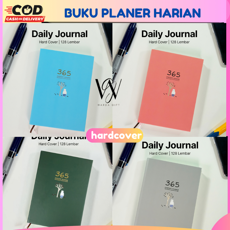 

Buku Planer Harian Diary 365 Hari Daily Journal Hard Cover Planner Aesthehtic 128 Lembar