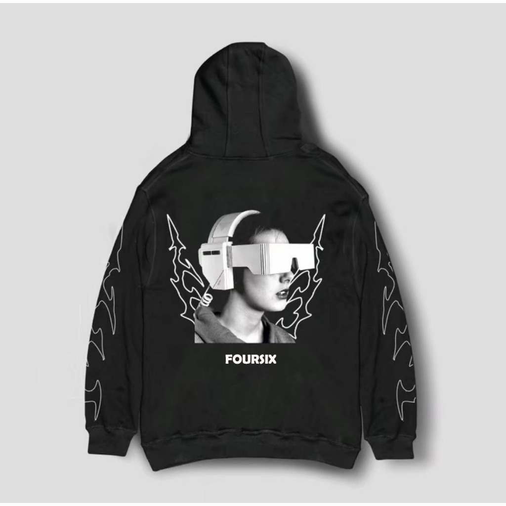 Switer Hoodie Pria dan Wanita HOODIE Human Retro tebal Gms280 Black Metal