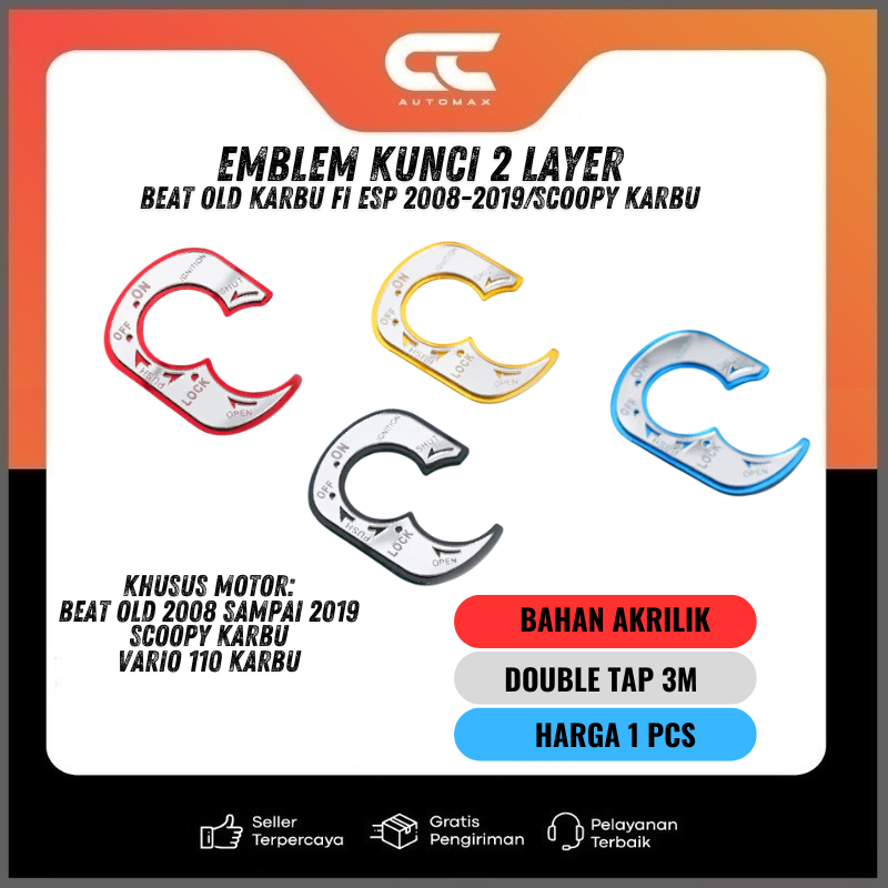 EMBLEM KUNCI TWO TONE BEAT KARBU OLD 2018-2019 SCOOPY KARBU VARIO 110 KARBU