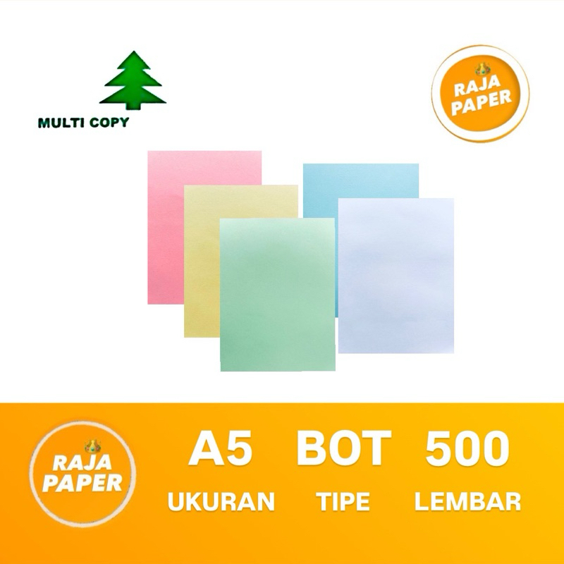 

Kertas NCR " BOTTOM " Ukuran A5 500 Lembar 55 Gsm Gr Gram By MULTI COPY ( 148 Mm x 210 Mm ) / ( 14.8 Cm x 21 Cm ) 1 Rim 500 Lbr 500 Pcs Non Carbon Required Paper Kertas Struk Kertas Nota Penjualan Continuous Form Kertas Faktur