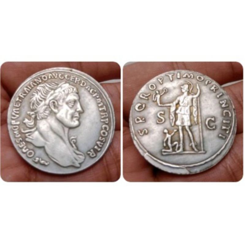 Koin Bergambar Kaisar Romawi Trajan (Marcus Ulpius Trajanus)