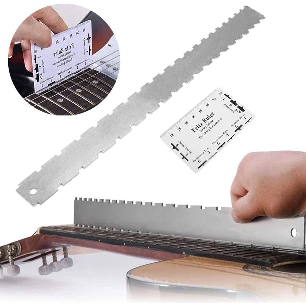 OneKlik - Fret Ruler Guitar Neck Notched Ruler Fret Leveling Skala Scale Fret Fretboard Fret Bender