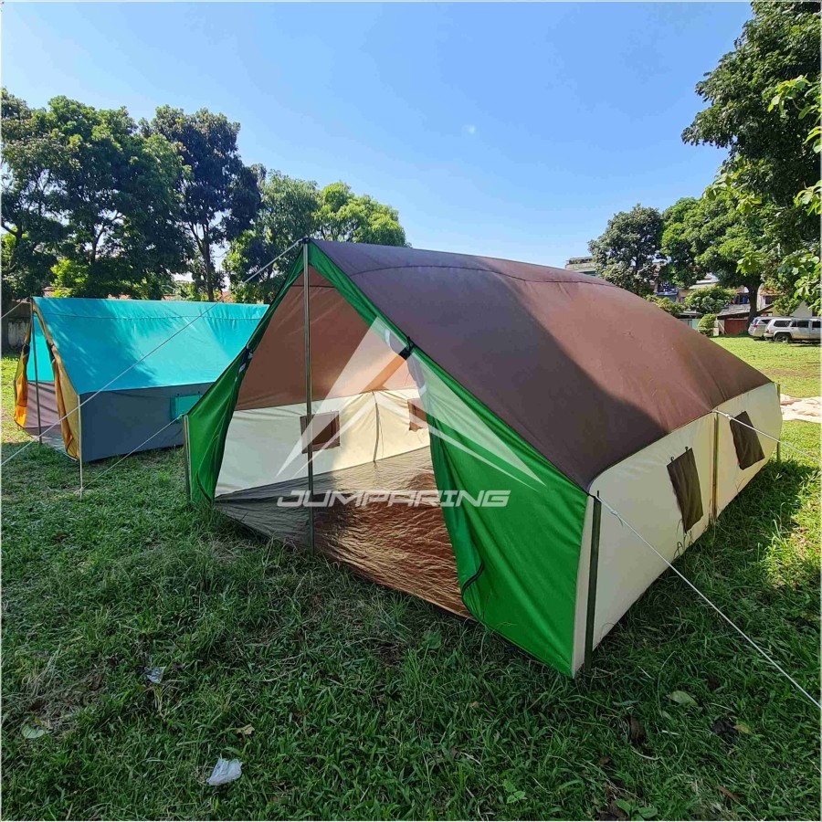 Tenda Pramuka Camping Regu Plus Alas,Tanpa Tiang Pramuka ,Tenda Saja, Bahan Parasit waterproof