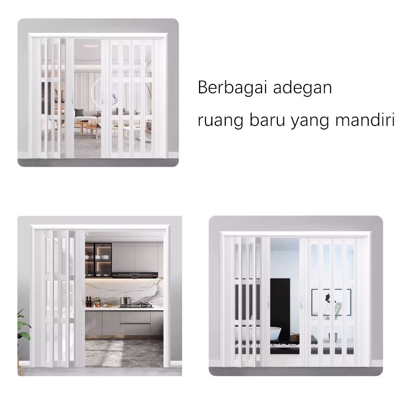RB Reaim Pintu Lipat PVC Pintu Kamar Mandi PVC Pintu Geser Lipat Folding Door Pintu Lipat Geser