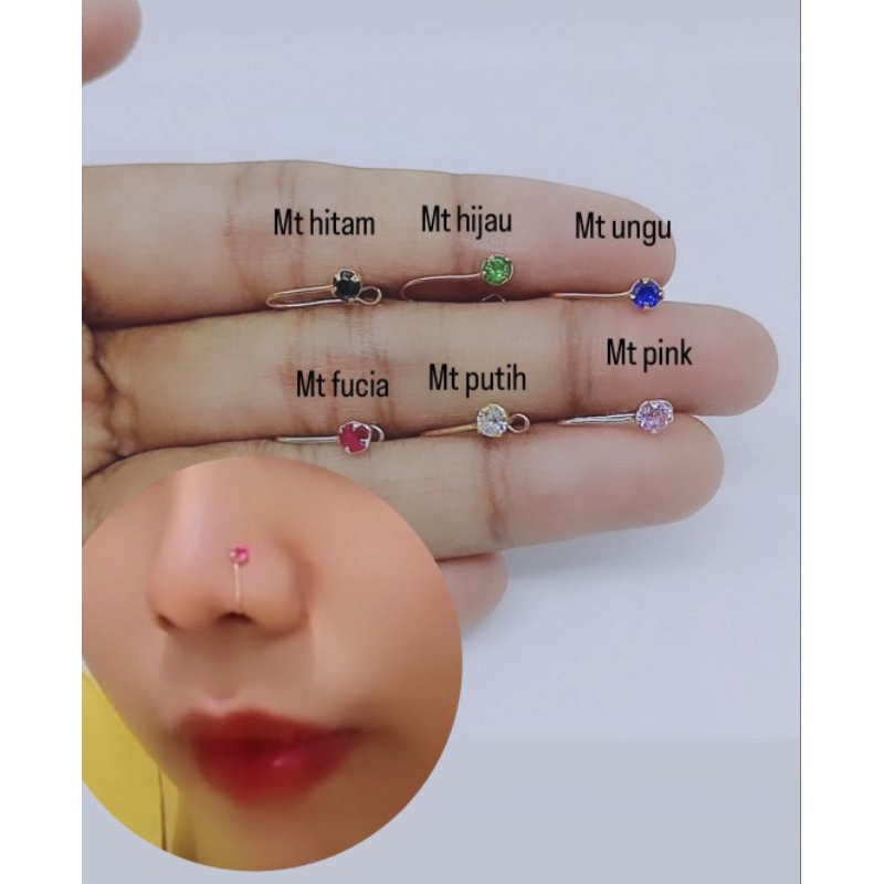 anting hidung tanpa tindik perak asli silver 925 /Anting hidung jepit tanpa tindik /Bindik / anting 