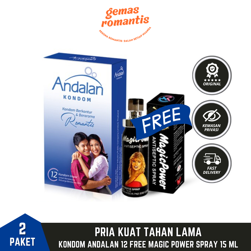 Kondom Andalan isi 12 Pcs - Free Tisu Magic Power Spray original 15ml