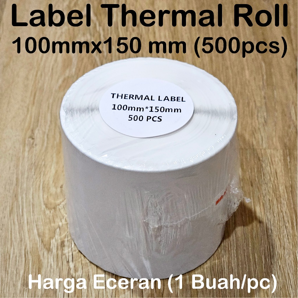 

LABEL STICKER THERMAL 100 X 150 ISI 500 PCS BARCODE 100X150 TEBAL UKURAN A6