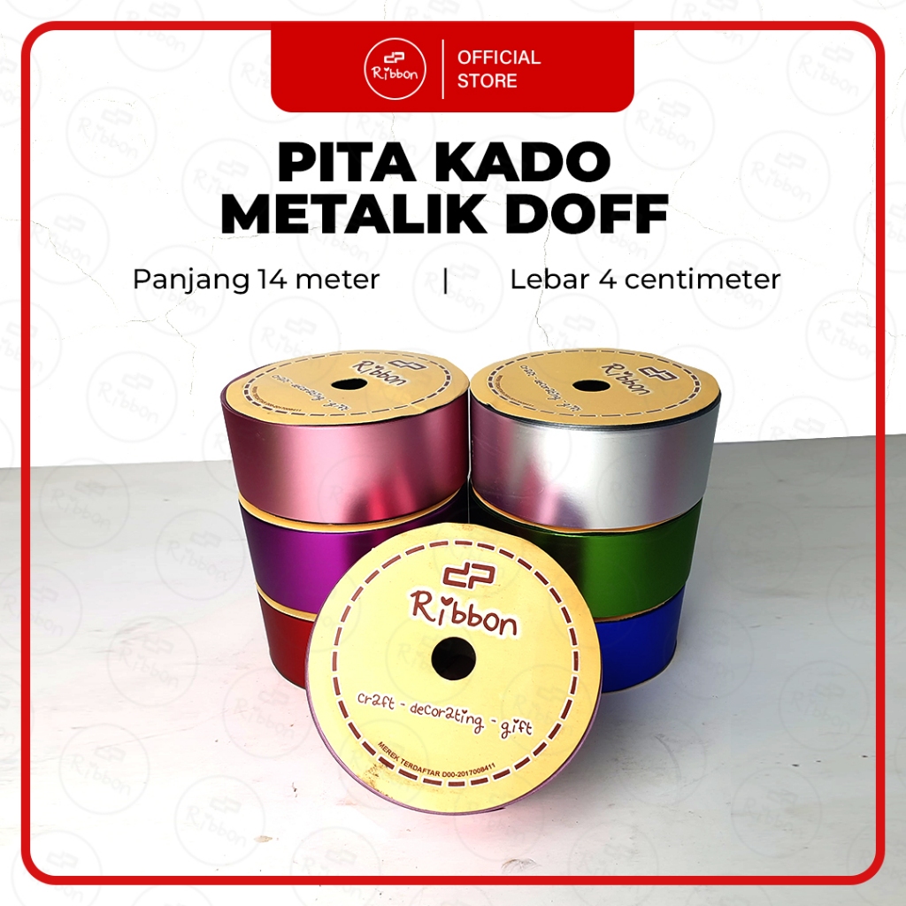

Pita Kado 4cm Metalik Doff 1.5" Jepang Ribbon Kertas Plastik Dekorasi 4 cm Hampers 38mm