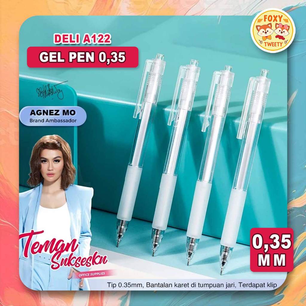 

(Live0 Deli Gel Pen 0.35mm / Pulpen Gel 0.35 mm Gel Pen Nyaman Digenggam - A122