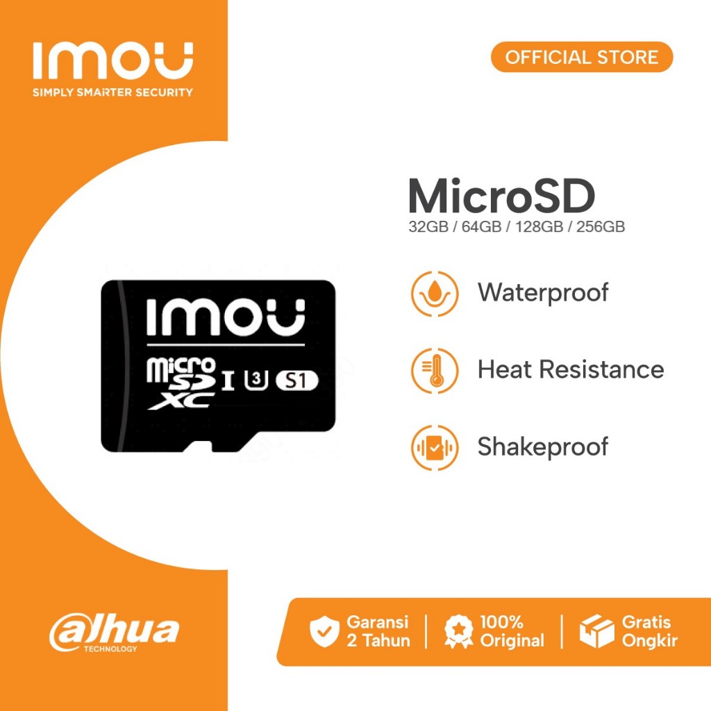 IMOU MicroSD 32GB / 64GB / 128GB / 256GB Micro SD Card HP CCTV Kartu Memori Memory Card Class 10