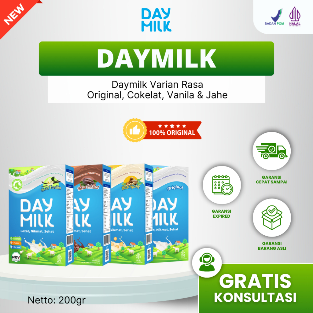 

DAYMILK Varian Rasa - Susu Kambing Etawa Bubuk, Penuhi Kebutuhan Nutrisi Setiap Hari