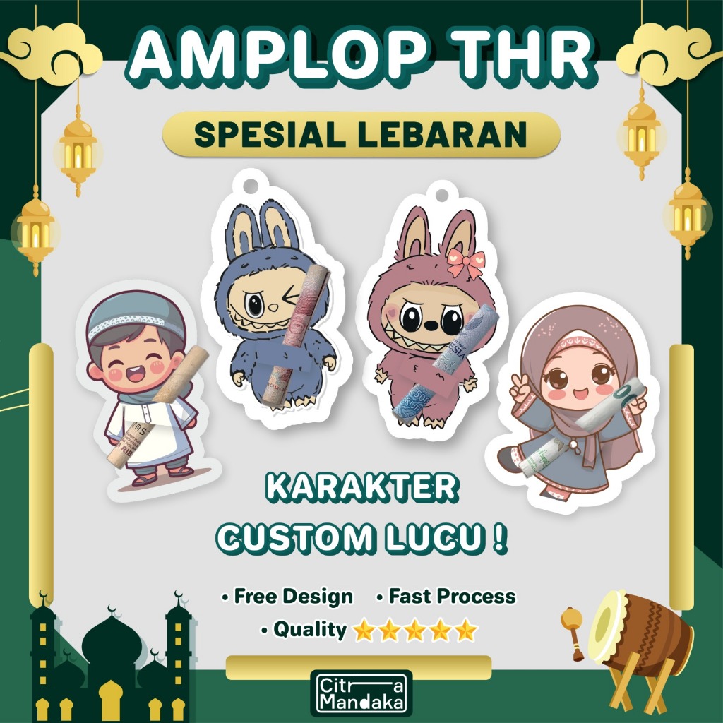 

Amplop Lebaran Unik 2025 Karakter Peluk 3D Custom Angpao Idul Fitri THR Lucu Free Design