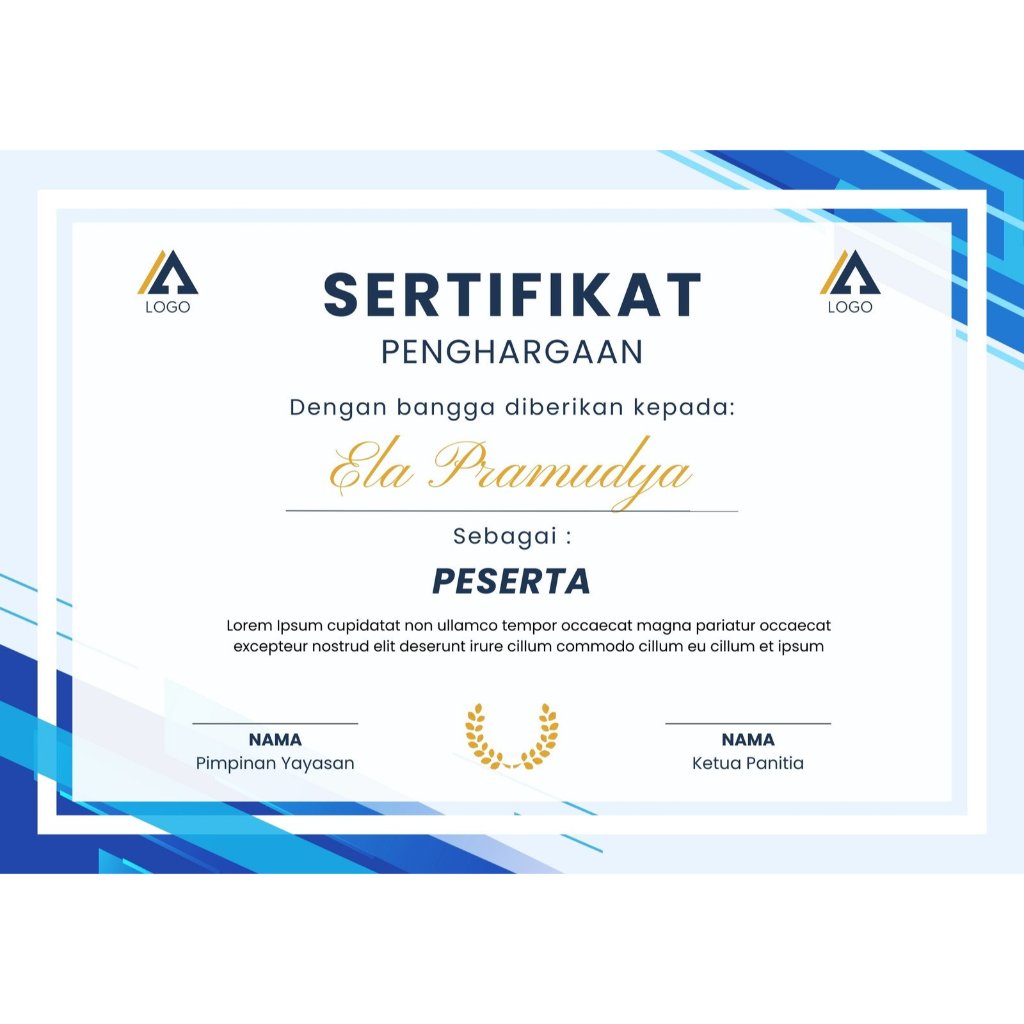 

Cetak Sertifikat A4 / F4 bisa custom