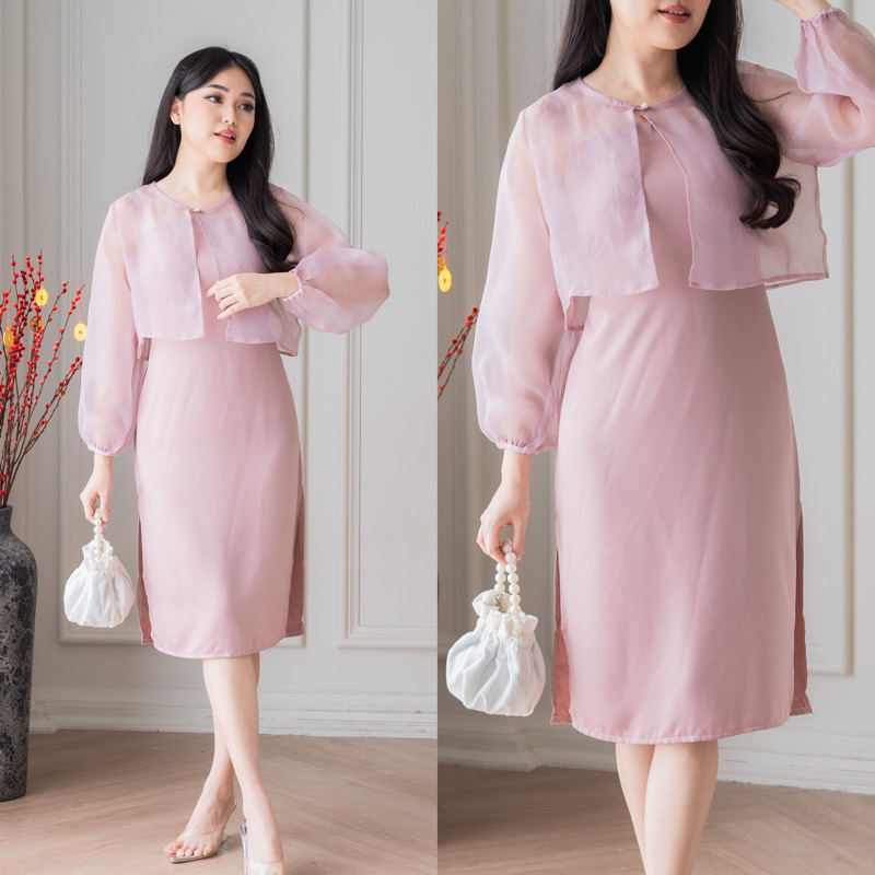 Lilybelle Najea Dress Midi Organza Party 2in1 Inner Outer