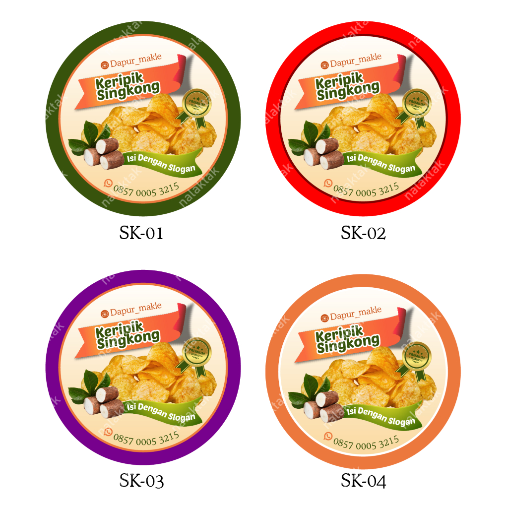 Cetak Stiker Cromo Custom - Stiker Label Kemasan Produk Keripik Singkong