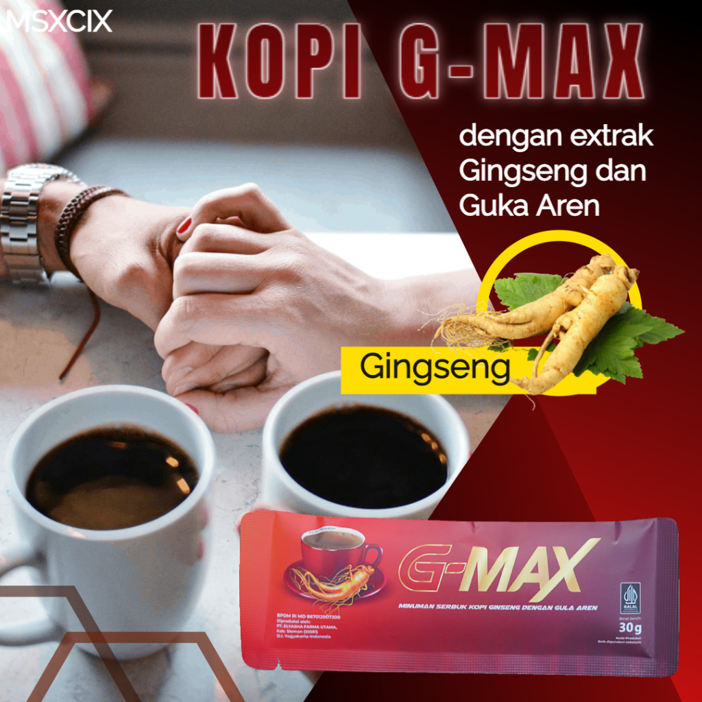 

G-MAX Minuman Kopi Stamina Pria Dewasa Extra Gingseng Original Tahan Lama Awet Bersama Pasangan