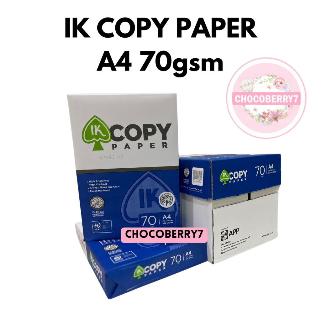 

Copy Paper IK Ekonomis Kertas Fotocopy 70 GSM A4 - 1 Boks = 5 Rim HVS A4 2500 Lembar PROMO MURAH