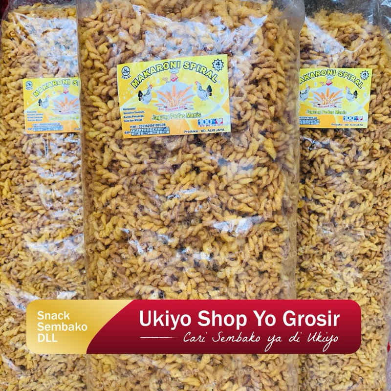 

Ukiyosnack - Spiral Jagung 1Kg Makaroni Spiral Rasa Jagung Alvi Jaya