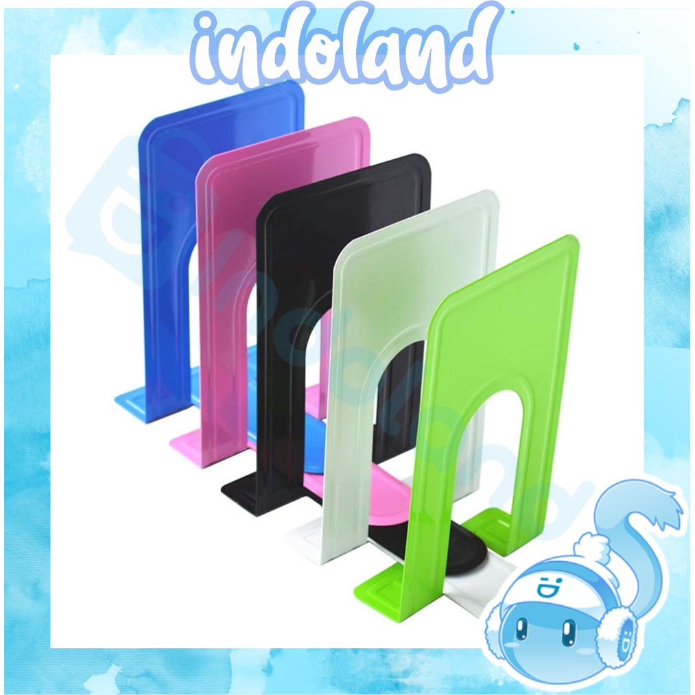 

☀INDOLAND☀ Book Stand / 1pc Book End / Sandaran buku SET / Penyangga buku / Book stand POLOS R1232