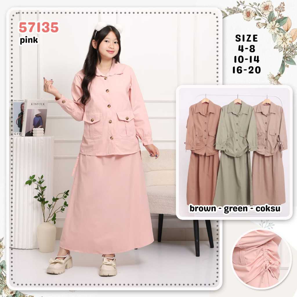 GROSIR 3set Set Rok CATHERINE KIDS (3in1) 16-20 (8-10th) / Setelan Anak Catherine Kids / Set Anak Mu