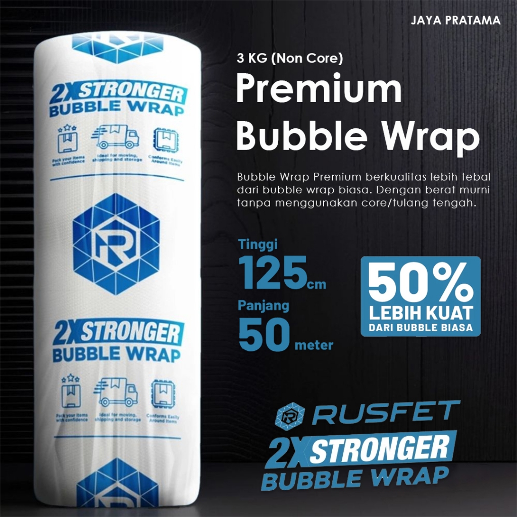 

KHUSUS GOSEND INSTANT | BUBBLE WRAP RUSFET PREMIUM BENING NON CORE 3KG