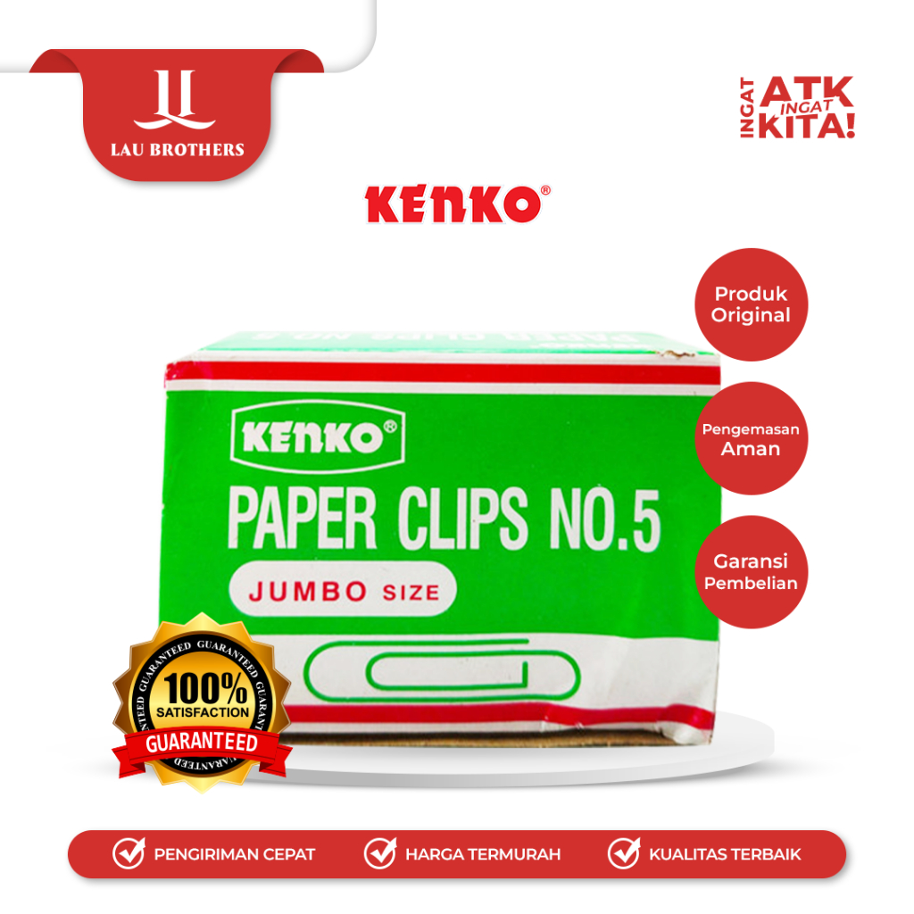 

KENKO KLIP KERTAS/ PAPER CLIP NO.5 (1PACK/ 10DUS)