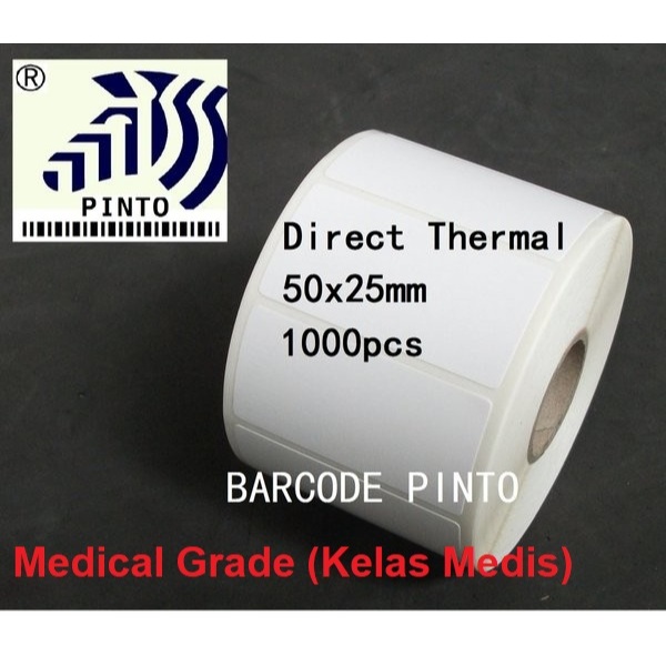 

Direct Thermal 50x25mm 1Line 1000pcs Gap 2mm Core 1 Inchi / Label Sticker Barcode