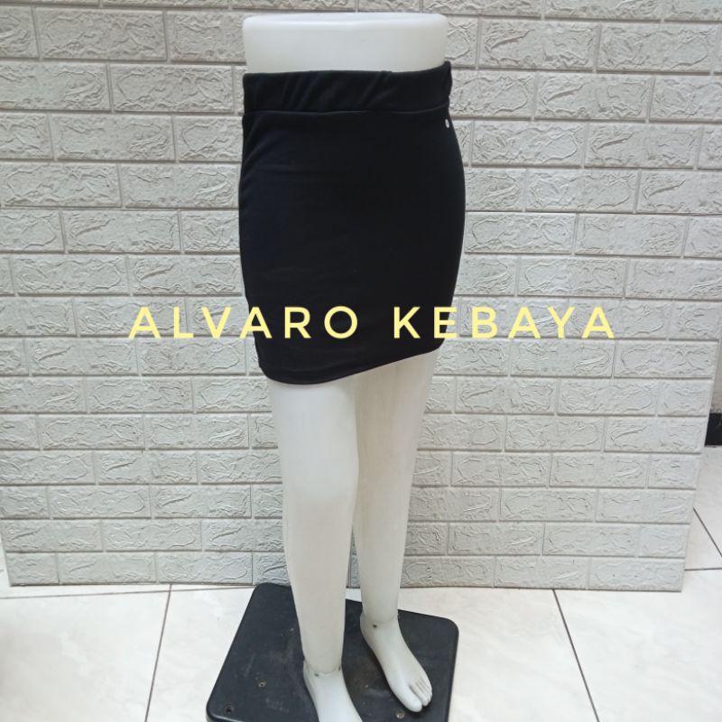 rok mini bawahan kebaya bahan knitt melar banyak panjang diatas lutut seksi span pendek ready stok