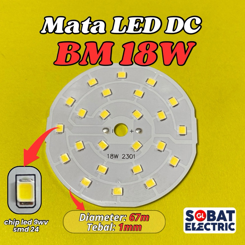 Mata LED DC 18w (BM) - PCB Mata Lampu LED 18 Watt