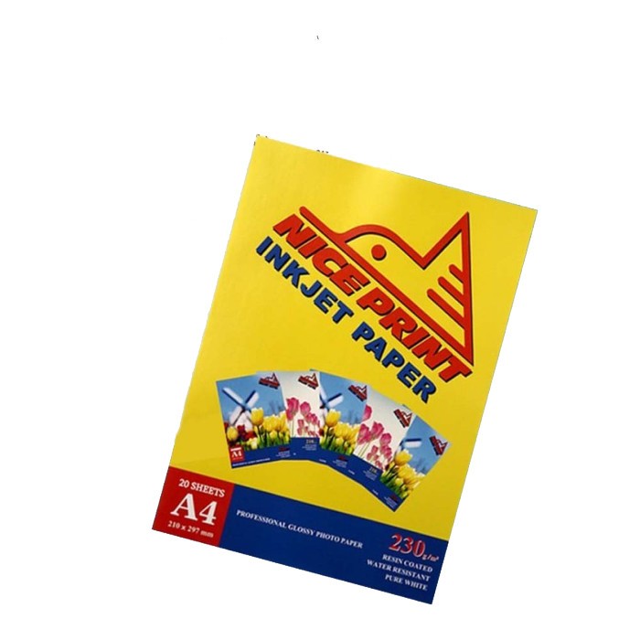 

KERTAS FOTO Nice Print Inkjet Paper A4 230g Water Coated Pure White