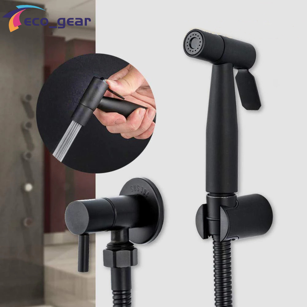 Jet Shower SUS304 1 Set Jet Shower Kloset Bidet Toilet Duduk Hitam