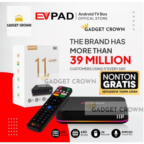 EVPAD 11P 10P 6P / EVPAD 11S 10S 6S Android Tv Box - Android 10 - 4GB+64GB - 2.4/5GHZ - 6K - Versi T
