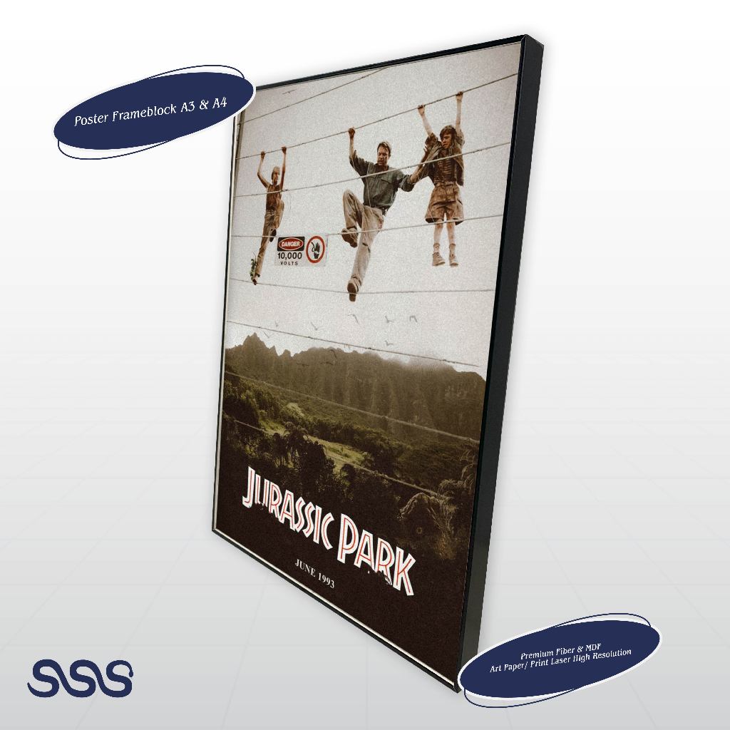 POSTER JURASSIC PARK / AESTHETIC POSTER / POSTER FRAMEBLOCK 62