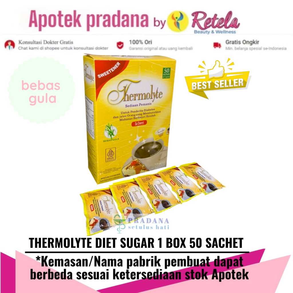 

THERMOLYTE DIET SUGAR 1 BOX ISI 50 SACHET