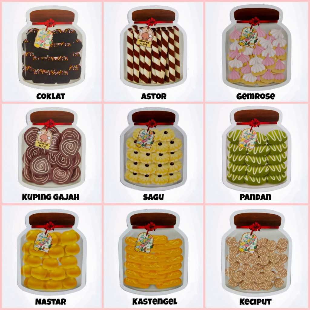 

Amplop Lebaran Motif Toples Kue 3D